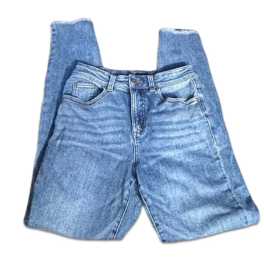 Universal‎ Standard Raw Hem Skinny Jeans Size 8 Long Blue Stretch Denim Casual